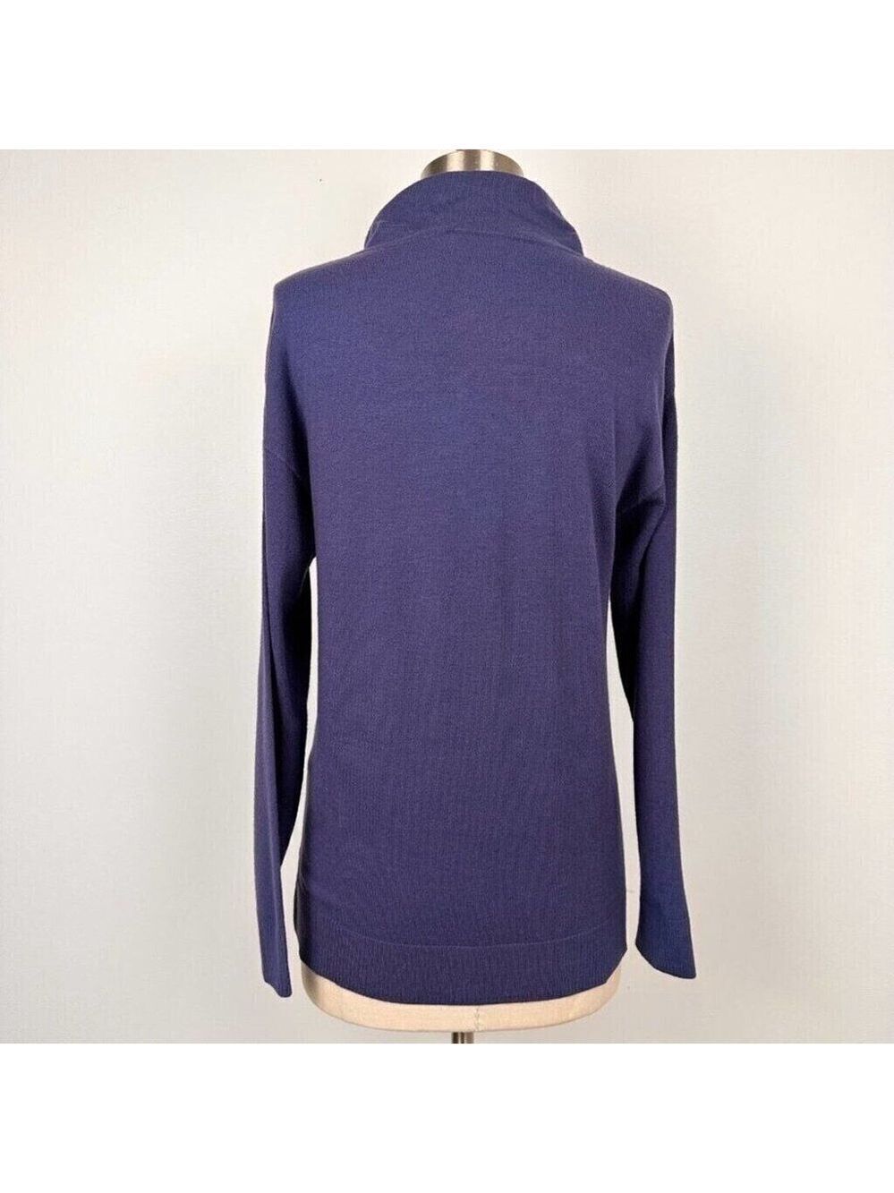 Olsen Women’s Snap Button Mock Neck Sweater Size 4 XS Blue Soft New - Picture 6 of 14